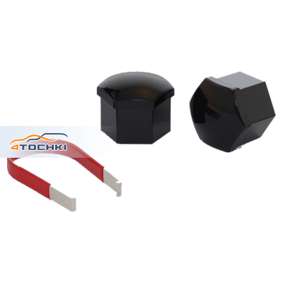 Комплект пластиковых колпачков hex21, blister 20+1, BLACK, JN-9966