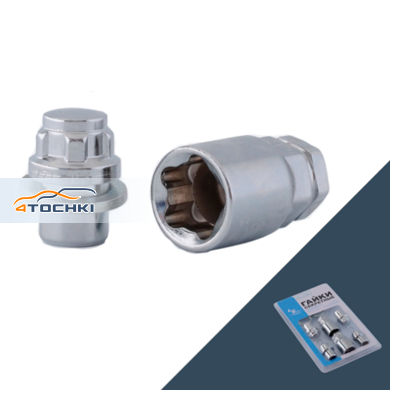 Гайка секретная M12x1,5 32, пш, закрытая, 4+2 ключа, CH, H-30705SP