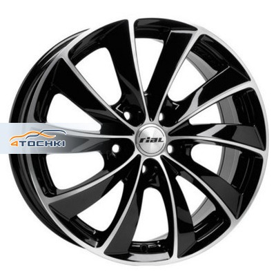 7,5x17/5x114,3 ET47 D70,1 Lugano Diamant black front polished
