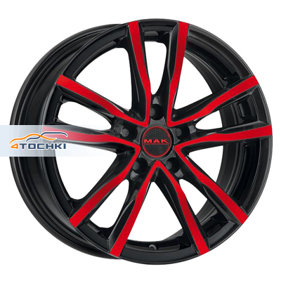 7x17/5x112 ET42 D76 Milano Black Red Face
