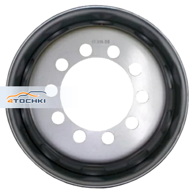 6x17,5/10x225 ET133 D176 M22 Silver 9,5мм, 2180кг, с вент. (уп.), прицеп