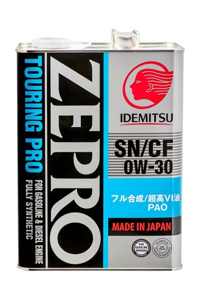Масло моторное PAO синтетическое IDEMITSU ZEPRO TOURING PRO 0W30 FS SN/CF GF-5   4L