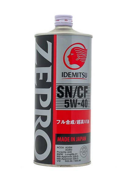 Масло моторное синтетическое IDEMITSU ZEPRO EURO SPEC 5W-40 FS А3/В3-10 А3/В4-10 SN/CF 1L