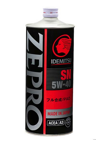 Масло моторное PAO синтетическое IDEMITSU ZEPRO RACING 5W-40 PS A3 SN  1L