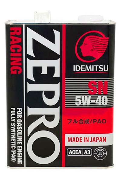 Масло моторное PAO синтетическое IDEMITSU ZEPRO RACING 5W-40 PS A3 SN  4L