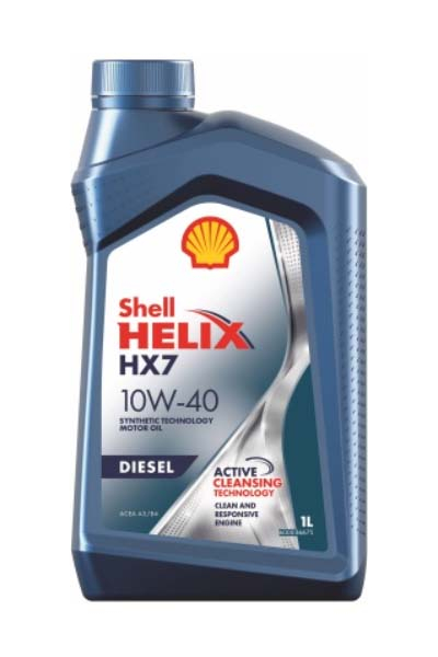 Масло моторное полусинтетическое SHELL HELIX HX7 DIESEL 10W-40 CF A3/B4   1L