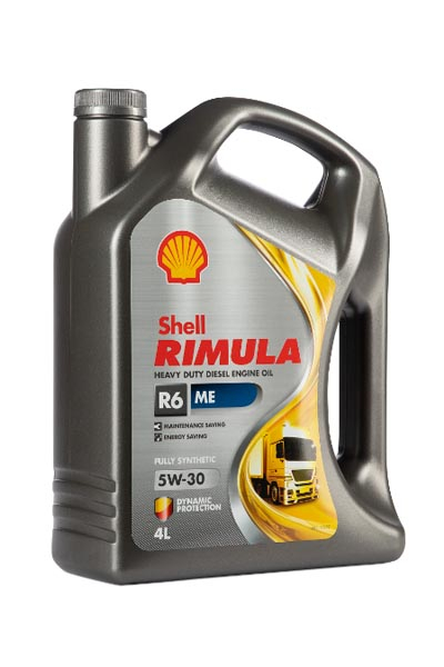 Масло моторное синтетическое SHELL Rimula R6 ME  5W-30 E4/E7 CF  4L