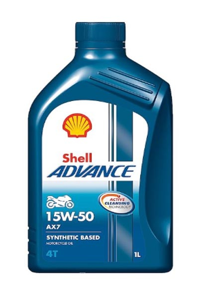 Масло моторное полусинтетическое SHELL Advance 4T AX7 15W-50 SM MA 1L