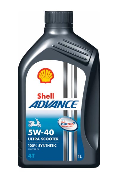 Масло моторное синтетическое SHELL Advance 4T Ultra Scooter 5W-40 SN MB 1L