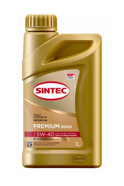 Масло моторное PAO синтетическое SINTEC PREMIUM 9000  5W-40 A5/B5 SN/CF   1L
