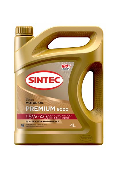 Масло моторное PAO синтетическое SINTEC PREMIUM 9000  5W-40 A5/B5 SN/CF   4L