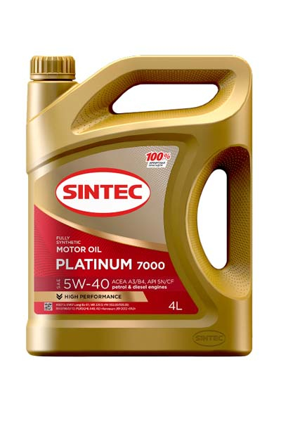 Масло моторное синтетическое SINTEC PLATIUM 7000  5W40 A3/B4 SN/CF   4L