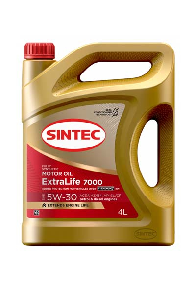 Масло моторное синтетическое SINTEC EXTRA LIFE 7000  5W30 A3/B4 SL/CF   4L