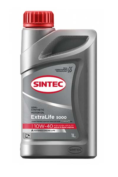 Масло моторное полусинтетическое SINTEC EXTRA LIFE 5000 10W40 A3/B4 SL/CF   1L