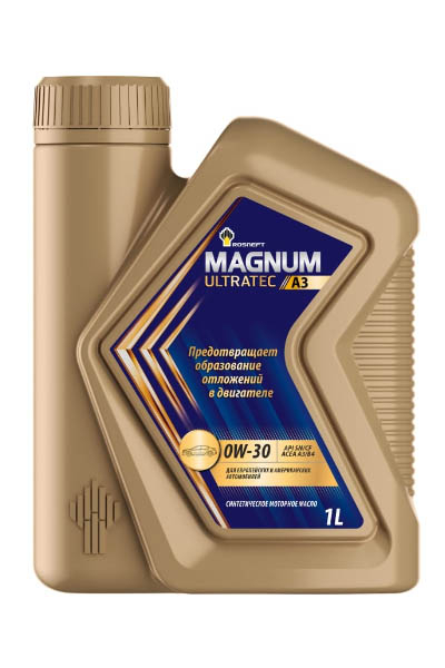 Масло моторное синтетическое ROSNEFT Magnum Ultratec A3 0W-30 SN/CF 1L