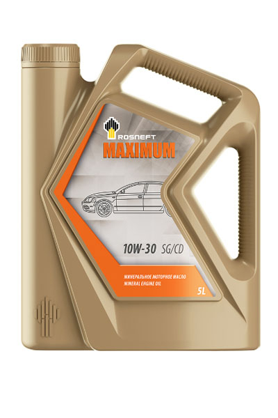 Масло моторное минеральное ROSNEFT Maximum 10W-30 SG/CD 5L