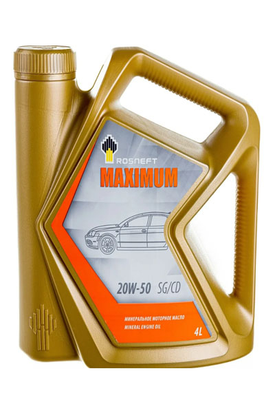 Масло моторное минеральное ROSNEFT Maximum 20W-50 SG/CD 4L