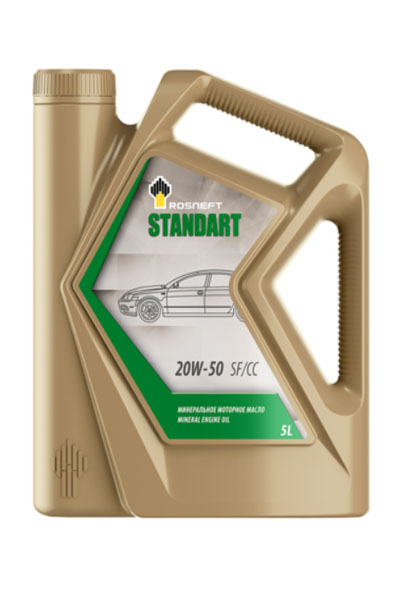 Масло моторное минеральное ROSNEFT Standard 20W-50 SF/CC 5L
