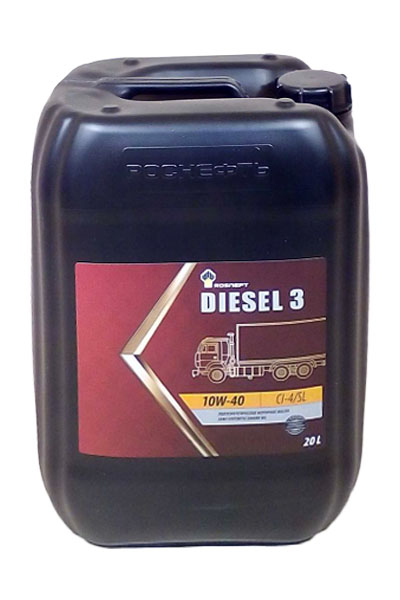 Масло моторное полусинтетическое ROSNEFT Diesel 3 10W-40 CI-4 20L