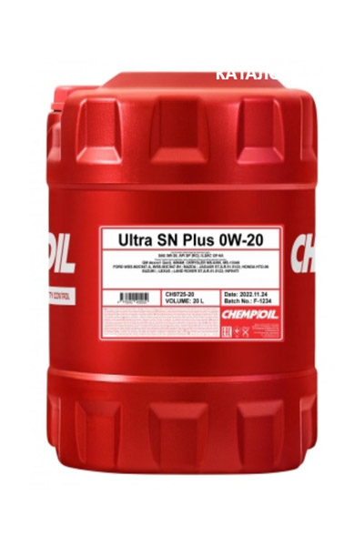 Масло моторное PAO-синтетическое CHEMPIOIL 9725 ULTRA SN Plus 0W-20 SP/RC 20L