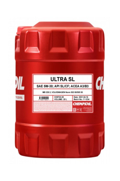 Масло моторное синтетическое CHEMPIOIL 9722 ULTRA SN 5W-30 20L