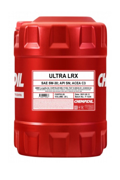 Масло моторное PAO-синтетическое CHEMPIOIL 9702 ULTRA LRX 5W-30 SN 20L