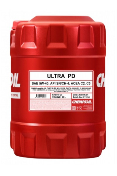 Масло моторное синтетическое CHEMPIOIL 9719 ULTRA PD 5W-40 SN 20L