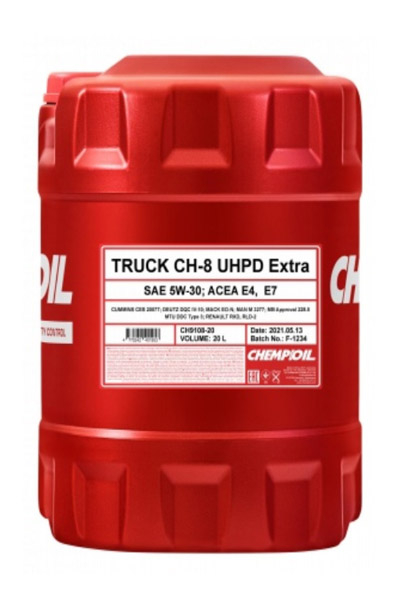 Масло моторное PAO-синтетическое CHEMPIOIL 9108 CH-8 TRUCK EXTRA 5W-30 CI-4 20L