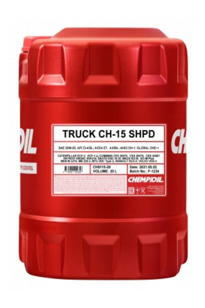 Масло моторное полусинтетическое CHEMPIOIL 9115 CH-15 TRUCK SHPD 20W-50  CI-4/CH-4/SL/CI-4 Plus 20L