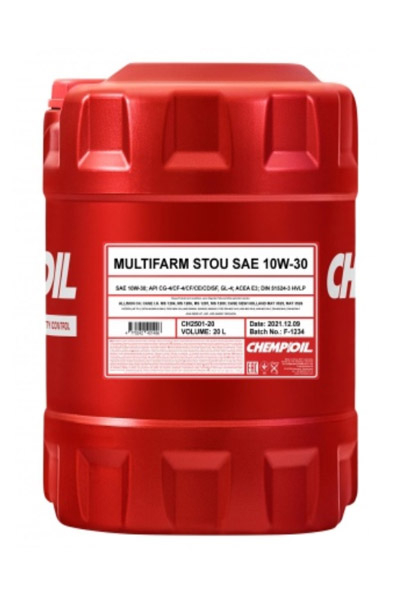 Масло моторное полусинтетическое CHEMPIOIL 2501 MULTIFARM STOU 10W-30 GL-4 20L