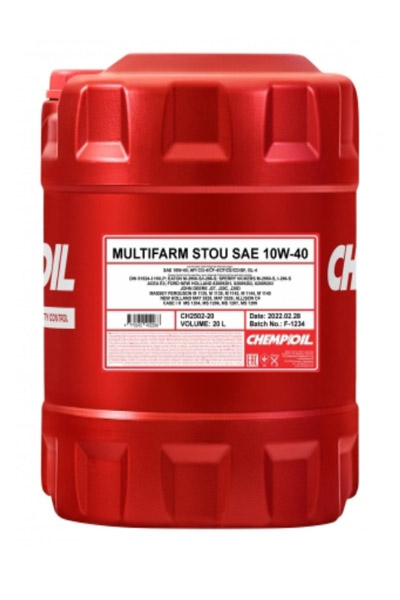 Масло моторное полусинтетическое CHEMPIOIL 2502 MULTIFARM STOU 10W-40 GL-4 20L