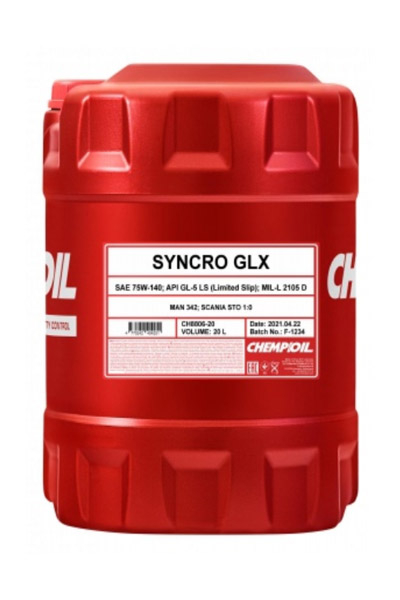 Масло трансмиссионное PAO-синтетичекое CHEMPIOIL 8806 SYNCRO GLX 75W-140 GL-5 LS 20L