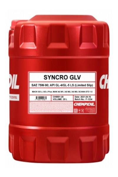 Масло трансмиссионное синтетическое CHEMPIOIL 8801 SYNCRO GLV 75W-90 GLV GL-4/GL-5 LS 20L