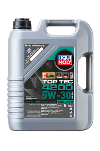 Масло моторное синтетическое LIQUI MOLY Top Tec 4200 Diesel New Generation 5W-30 CF 5L