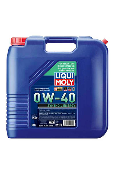 Масло моторное PAO-синтетическое LIQUI MOLY Synthoil Energy 0W-40 SN 20L