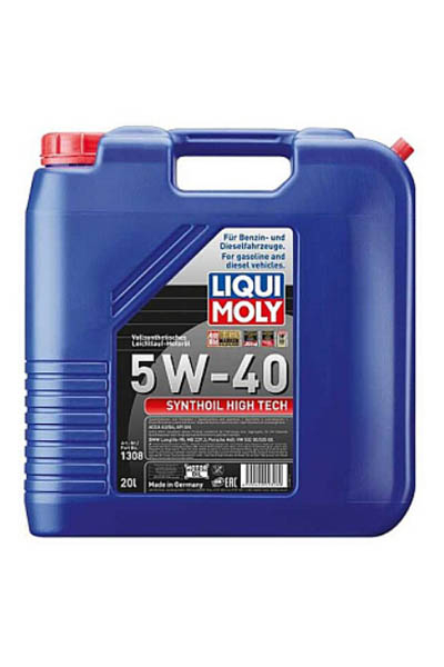 Масло моторное PAO-синтетическое LIQUI MOLY Synthoil High Tech 5W-40 SN 20L