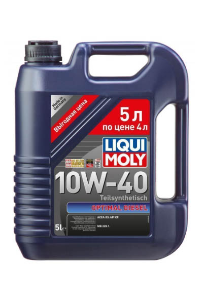 Масло моторное полусинтетическое LIQUI MOLY Optimal Diesel 10W-40 CF 5L