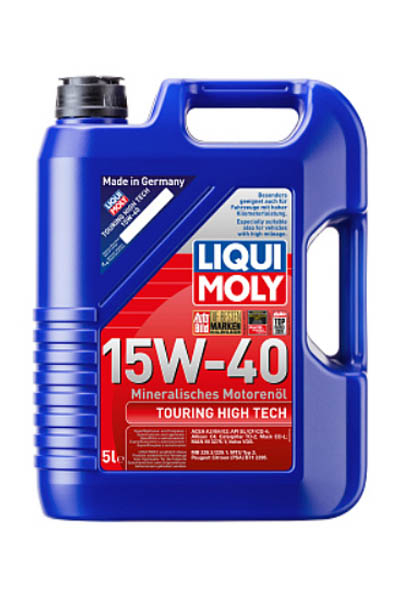 Масло моторное минеральное LIQUI MOLY Touring High Tech 15W-40 CG-4/SL 5L
