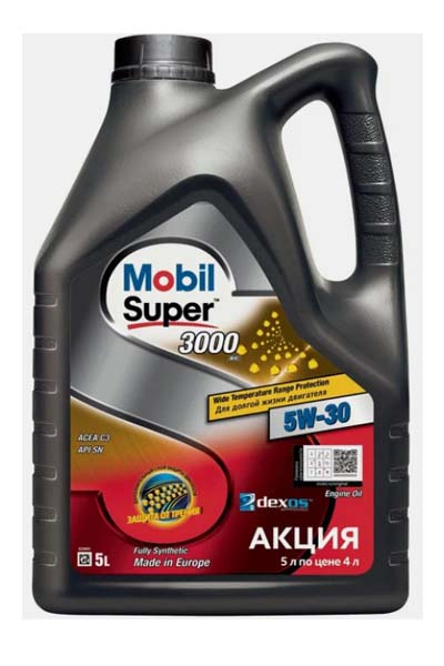 Масло моторное синтетическое MOBIL SUPER 3000 XE  5W30 C3 CF/SN   5L