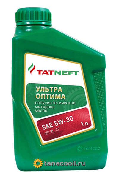 Масло моторное полусинтетическое TATNEFT Ультра Оптима 5W-30 SL/CF 1L