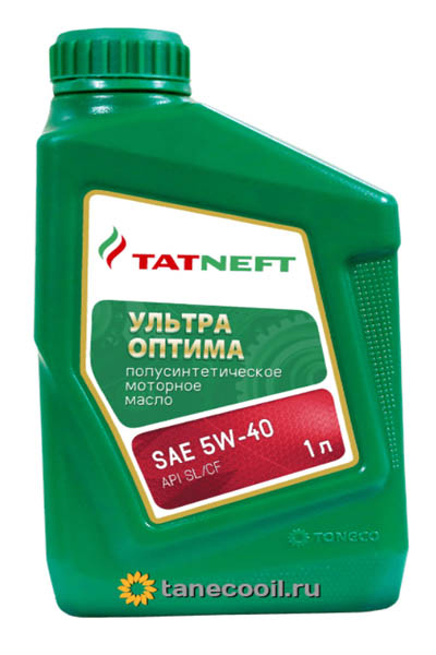 Масло моторное полусинтетическое TATNEFT Ультра Оптима 5W-40 SL/CF 1L