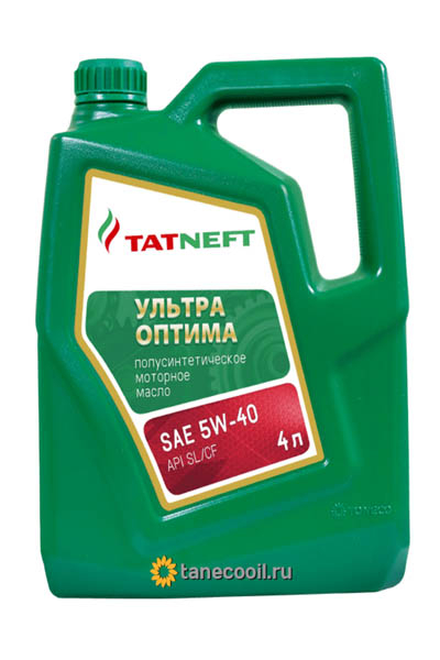 Масло моторное полусинтетическое TATNEFT Ультра Оптима 5W-40 SL/CF 4L