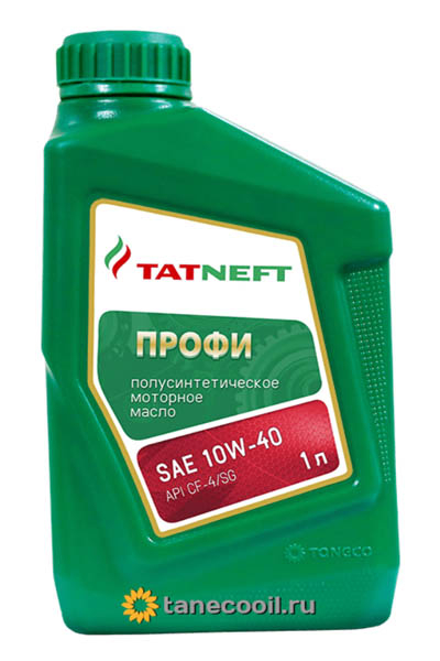 Масло моторное полусинтетическое TATNEFT Профи 10W-40 CF-4/SG 1L