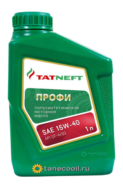 Масло моторное полусинтетическое TATNEFT Профи 15W-40 CF-4/SG 1L
