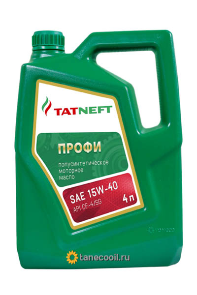 Масло моторное полусинтетическое TATNEFT Профи 15W-40 CF-4/SG 4L