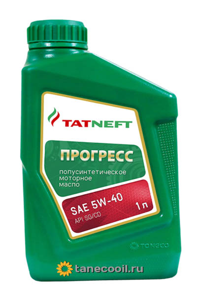 Масло моторное полусинтетическое TATNEFT Прогресс 5W-40 CD/SG/SH 1L