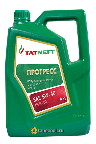 Масло моторное полусинтетическое TATNEFT Прогресс 5W-40 CD/SG/SH 4L