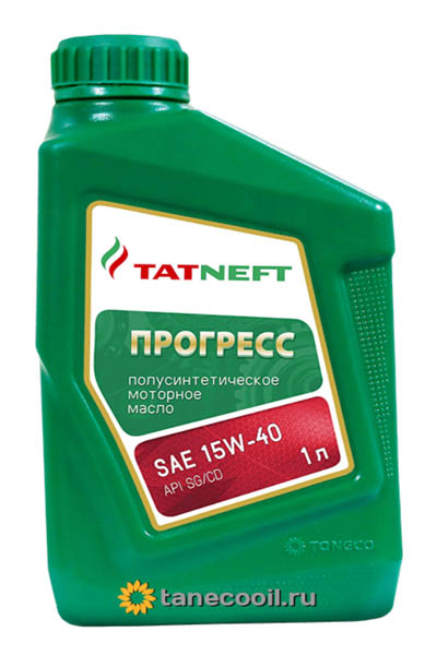 Масло моторное полусинтетическое TATNEFT Прогресс 15W-40 CD/SG/SH 1L