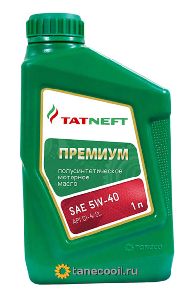 Масло моторное полусинтетическое TATNEFT Премиум 5W-40 CI-4/SL 1L
