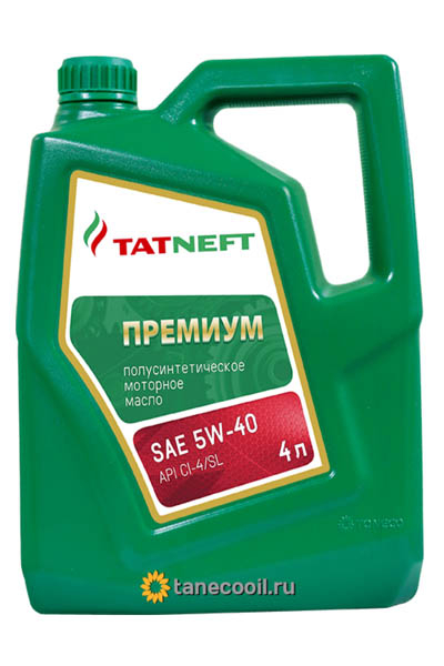 Масло моторное полусинтетическое TATNEFT Премиум 5W-40 CI-4/SL 4L